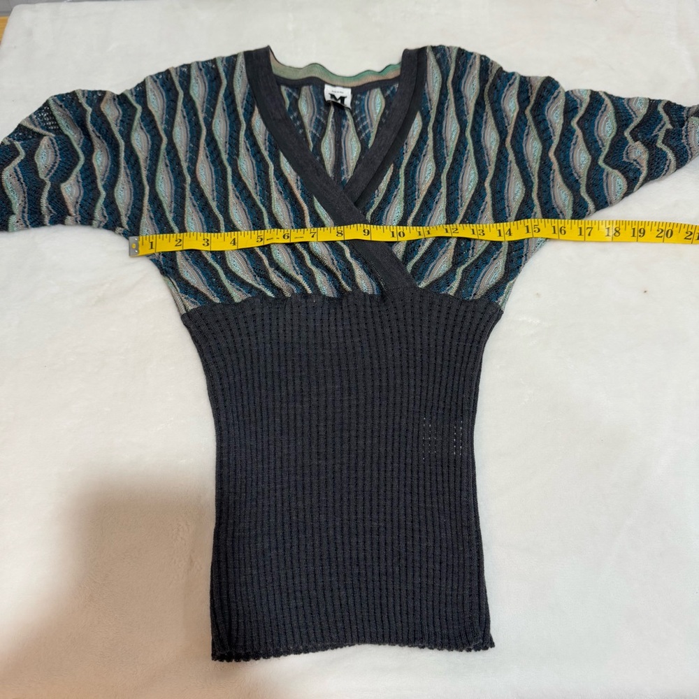 Vintage Y2K Missoni Italian Knit Form Fitting Long Sleeve Top US 2 Wool Blend - Picture 8 of 8